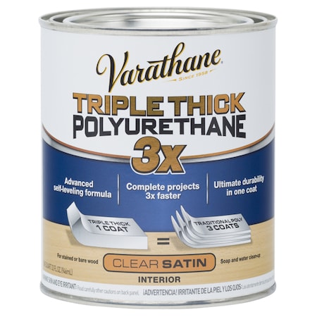 Rust-Oleum 1 Qt Clear Varathane Triple Thick Polyurethane, Satin 284473
